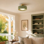 Glaze | Porcelain Semi Flush Mount Ceiling Light, Colorful Ceramic Ceiling Lamp, Modern Brass Fixture