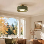 Glaze | Porcelain Semi Flush Mount Ceiling Light, Colorful Ceramic Ceiling Lamp, Modern Brass Fixture