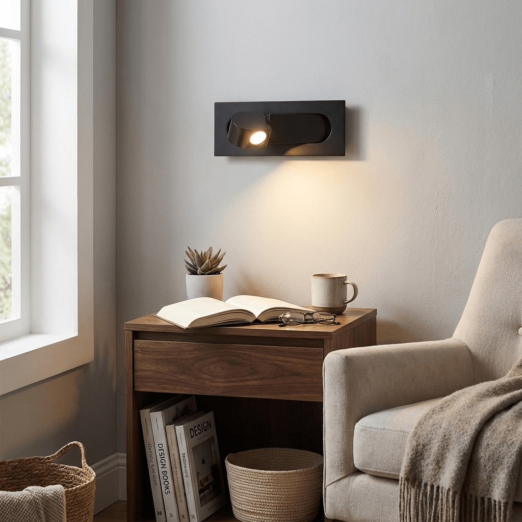 Pivot | LED Bedside Reading Light, Recessed Wall Mounted Reading Lamp, Adjustable Headboard Sconce