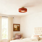 Glaze | Porcelain Semi Flush Mount Ceiling Light, Colorful Ceramic Ceiling Lamp, Modern Brass Fixture
