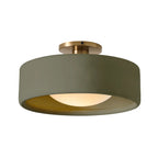 Glaze | Porcelain Semi Flush Mount Ceiling Light, Colorful Ceramic Ceiling Lamp, Modern Brass Fixture