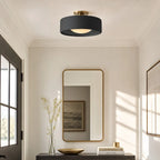 Glaze | Porcelain Semi Flush Mount Ceiling Light, Colorful Ceramic Ceiling Lamp, Modern Brass Fixture