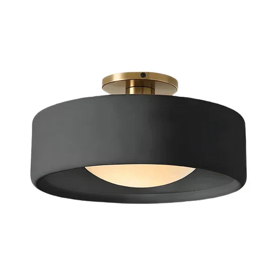 Glaze | Porcelain Semi Flush Mount Ceiling Light, Colorful Ceramic Ceiling Lamp, Modern Brass Fixture