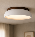 Sabi | Travertine Flush Mount Ceiling Light, Scandinavian LED Stone Ceiling Lamp, Wabi Sabi Low Profile