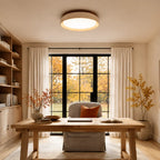 Sabi | Travertine Flush Mount Ceiling Light, Scandinavian LED Stone Ceiling Lamp, Wabi Sabi Low Profile
