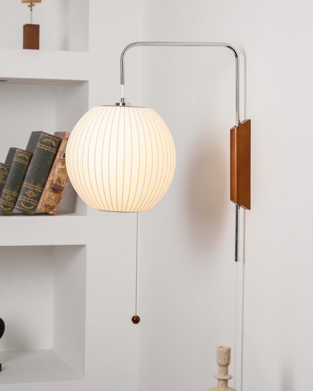 Bubble Ball | Plug In Wall Sconce, Mid Century Swivel Wall Lamp, Globe Bedside Reading Light