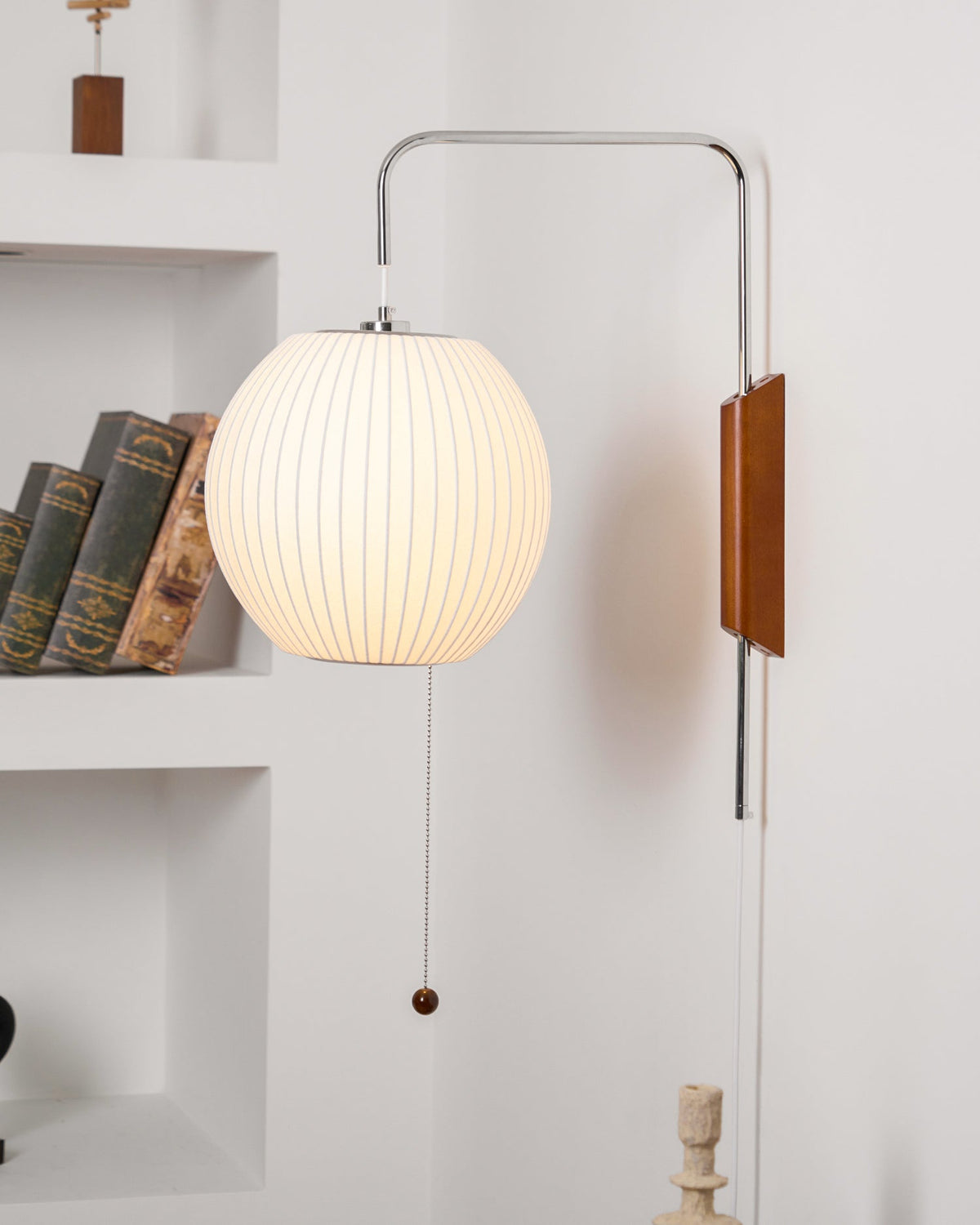 Bubble Ball | Plug In Wall Sconce, Mid Century Swivel Wall Lamp, Globe Bedside Reading Light
