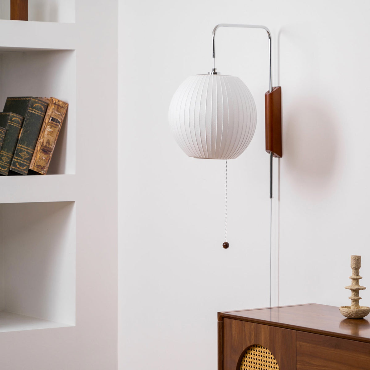 Bubble Ball | Plug In Wall Sconce, Mid Century Swivel Wall Lamp, Globe Bedside Reading Light