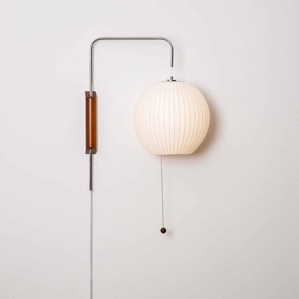 Bubble Ball | Plug In Wall Sconce, Mid Century Swivel Wall Lamp, Globe Bedside Reading Light