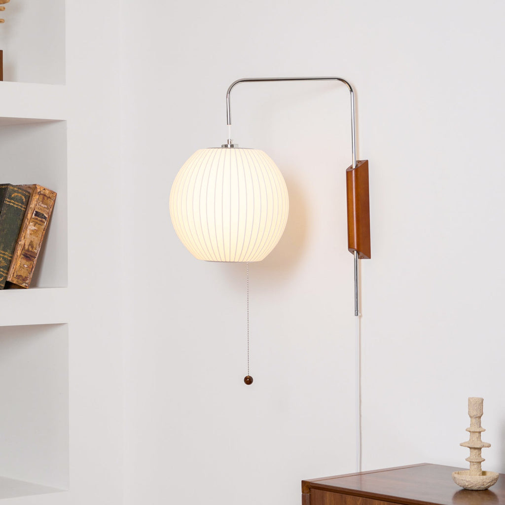Bubble Ball | Plug In Wall Sconce, Mid Century Swivel Wall Lamp, Globe Bedside Reading Light