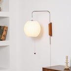 Bubble Ball | Plug In Wall Sconce, Mid Century Swivel Wall Lamp, Globe Bedside Reading Light