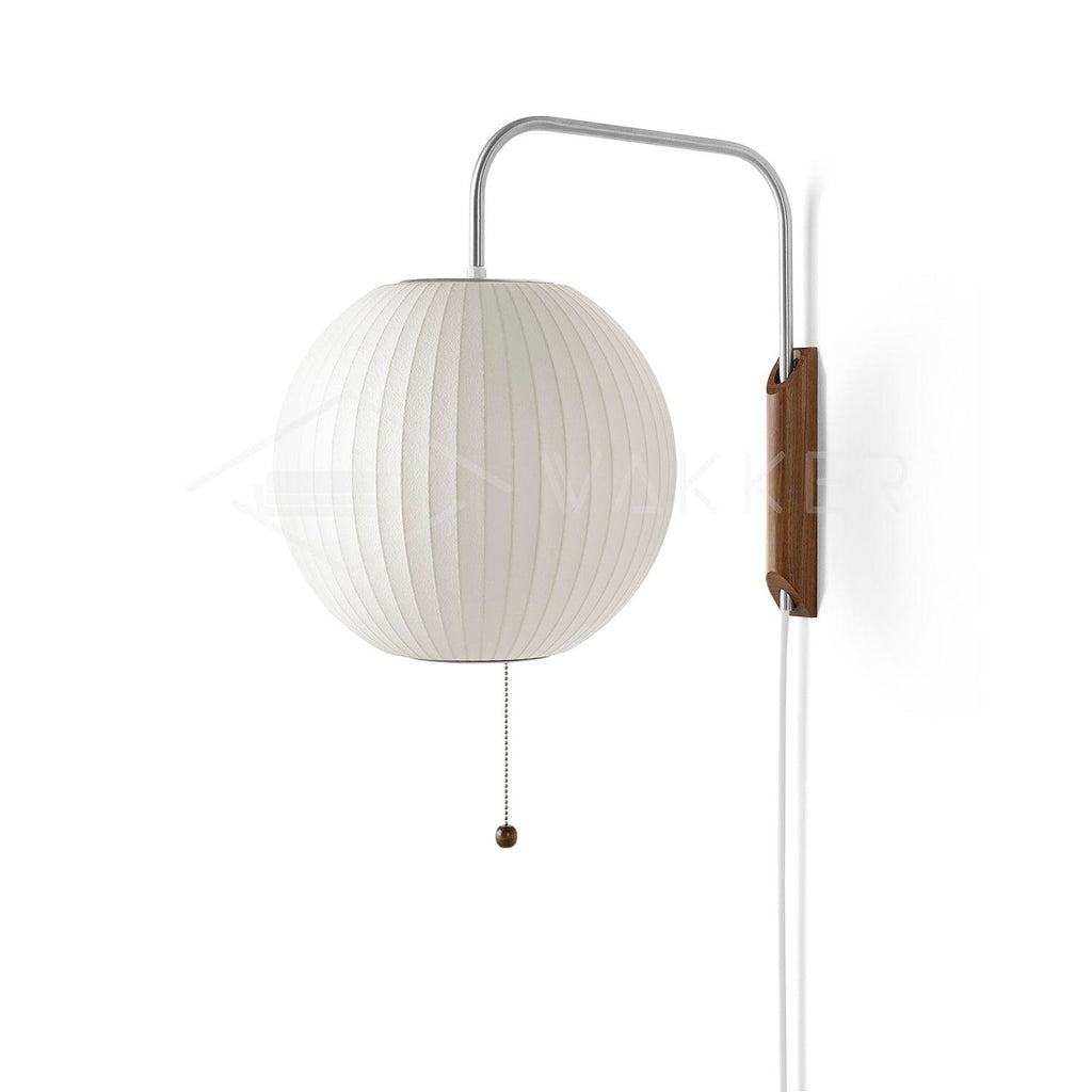 Bubble Ball | Plug In Wall Sconce, Mid Century Swivel Wall Lamp, Globe Bedside Reading Light