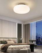 Maga | Modern Flush Mount Ceiling Light, White Pebble LED Ceiling Lamp for Bedroom and Hallway
