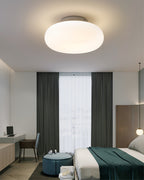 Maga | Modern Flush Mount Ceiling Light, White Pebble LED Ceiling Lamp for Bedroom and Hallway