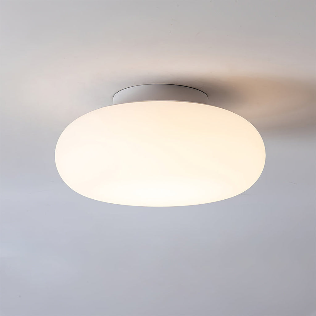 Maga | Modern Flush Mount Ceiling Light, White Pebble LED Ceiling Lamp for Bedroom and Hallway
