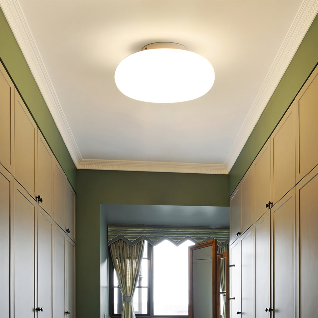 Maga | Modern Flush Mount Ceiling Light, White Pebble LED Ceiling Lamp for Bedroom and Hallway
