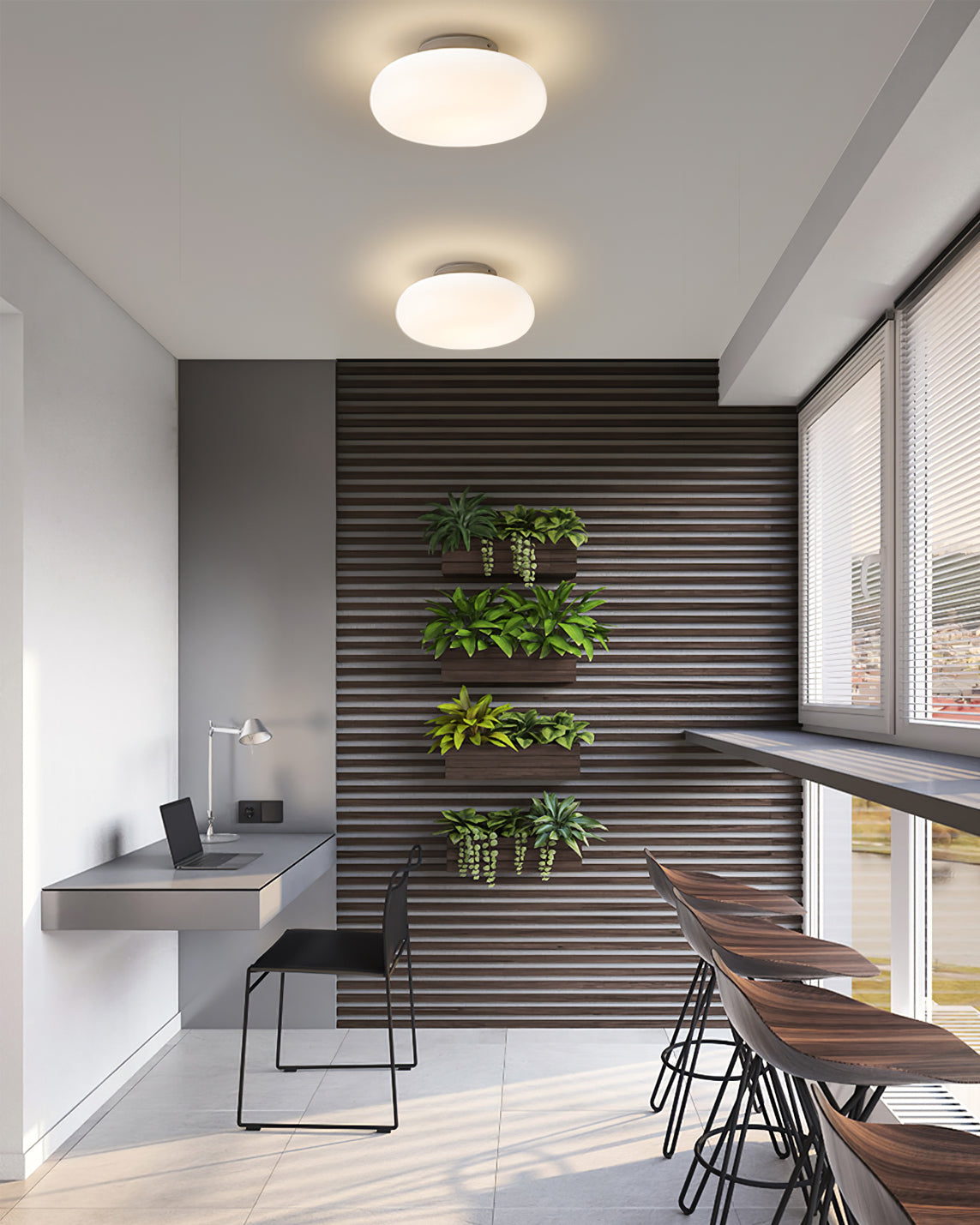 Maga | Modern Flush Mount Ceiling Light, White Pebble LED Ceiling Lamp for Bedroom and Hallway