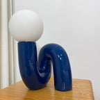 Spiral | Glass Table Lamp, Sculptural Globe Bedside Lamp, Colorful Modern Accent Lamp for Living Room