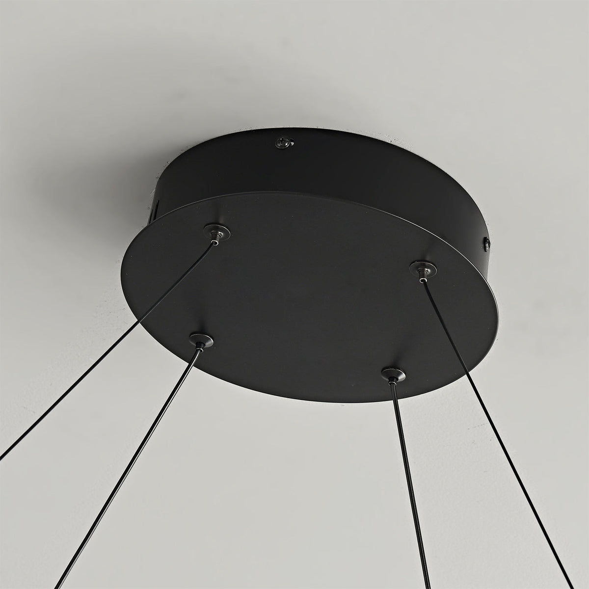 Niseko | Modern Double Ring LED Chandelier, Walnut Circular Pendant Light for Dining and Living Room