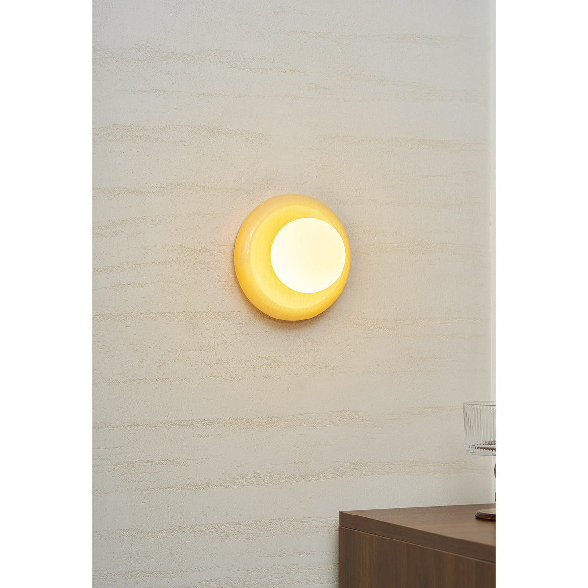 Orla | Onyx Wall Sconce, Natural Stone Globe Wall Light
