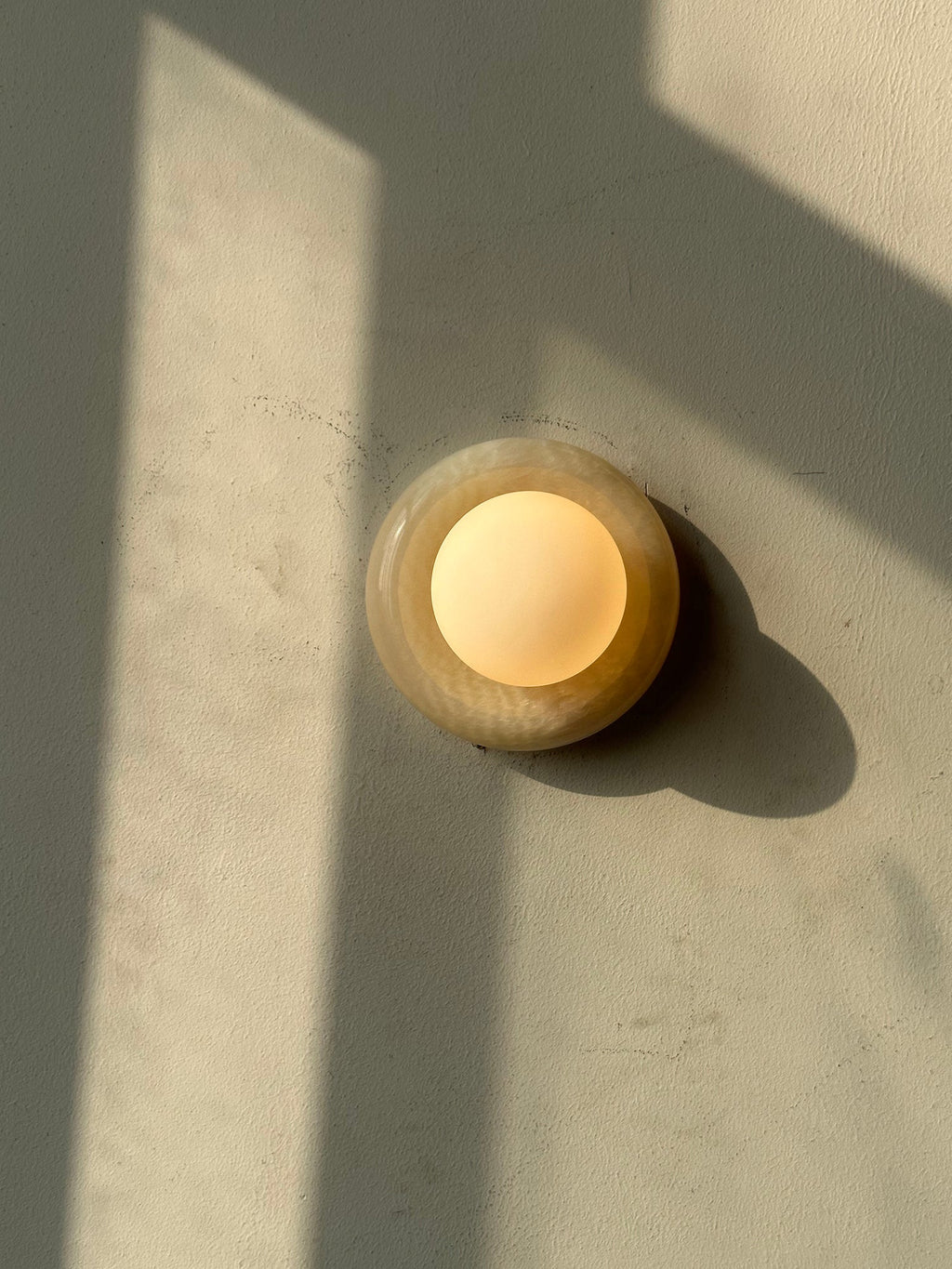 Orla | Onyx Wall Sconce, Natural Stone Globe Wall Light