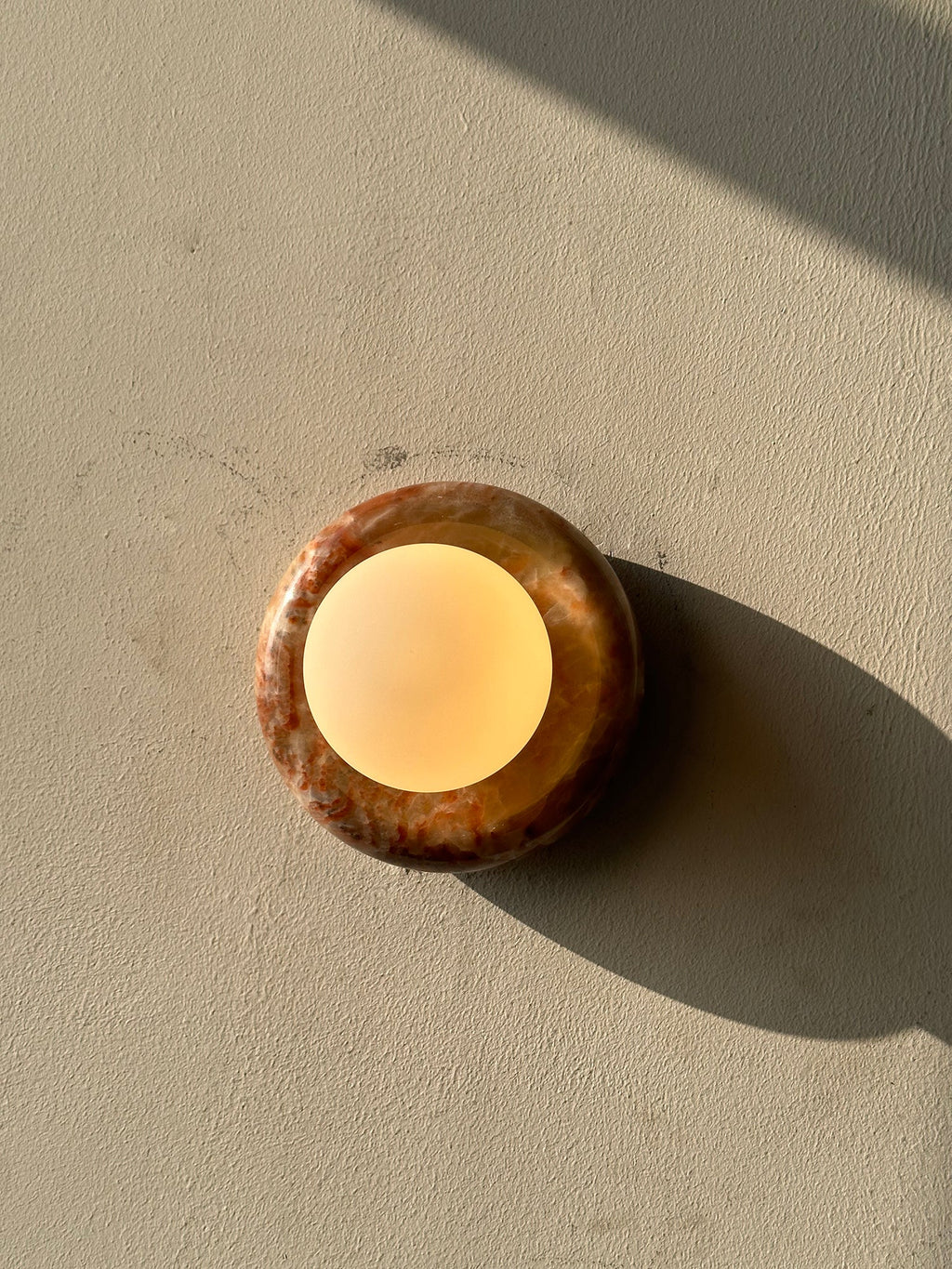 Orla | Onyx Wall Sconce, Natural Stone Globe Wall Light