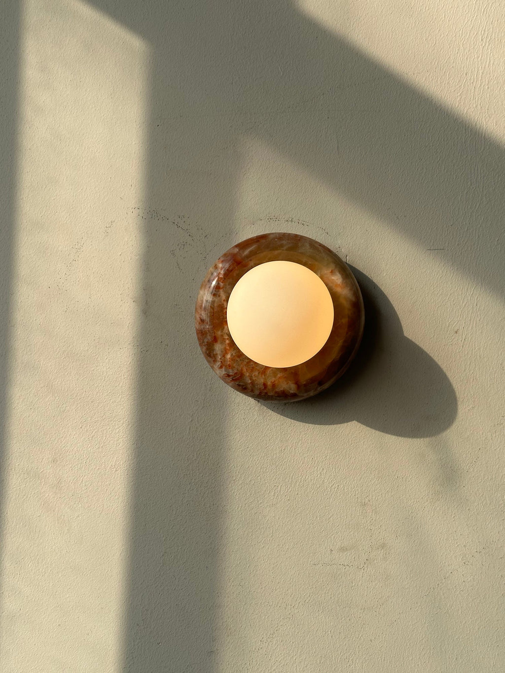 Orla | Onyx Wall Sconce, Natural Stone Globe Wall Light