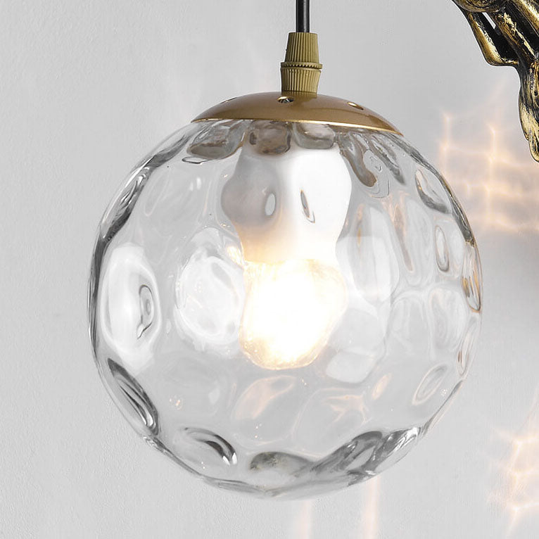 Mermaid | Orb Glass Wall Sconce, Vintage Coastal Wall Lamp for Bedroom, Bathroom Vanity and Hallway