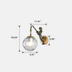Mermaid | Orb Glass Wall Sconce, Vintage Coastal Wall Lamp for Bedroom, Bathroom Vanity and Hallway