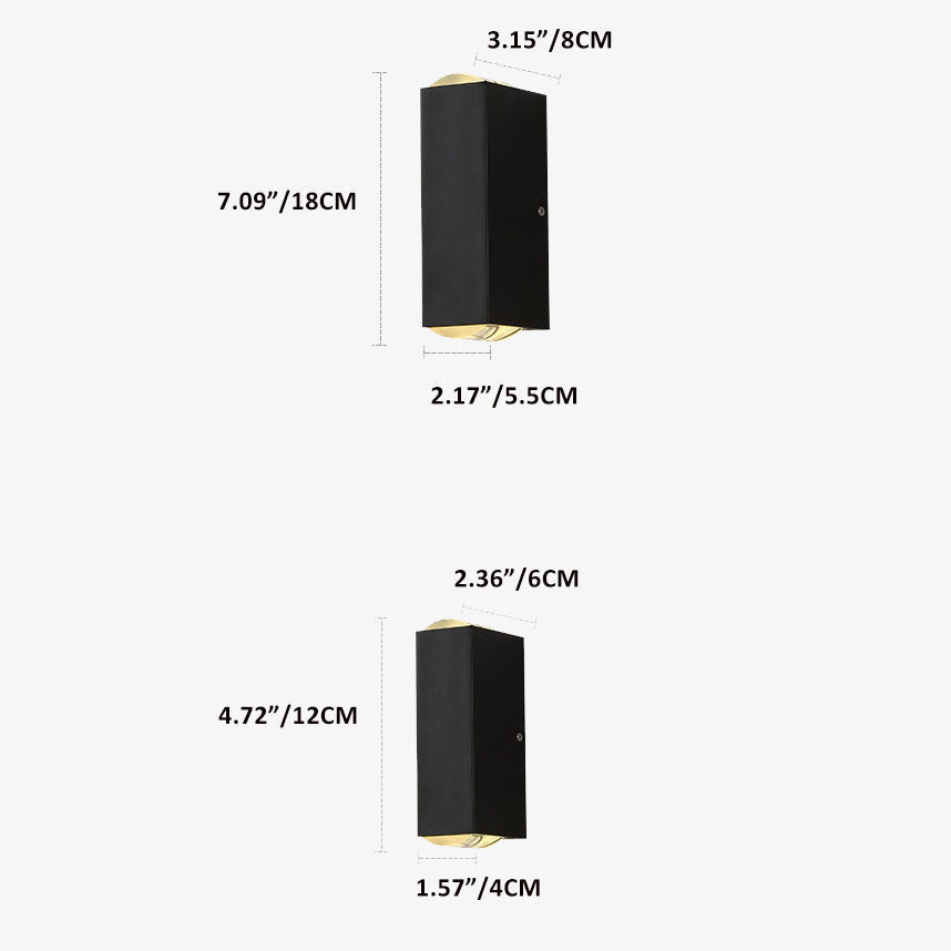 Beam | Rectangular LED Outdoor Wall Sconce, Waterproof Up Down Wall Light for Patio and Porch