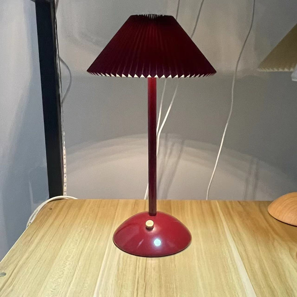 Ellis | Cordless Table Lamp, Rechargeable Pleated Shade Lamp, Dimmable, 8 Colors