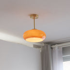Vintage Amber | Glass Semi Flush Mount Ceiling Light, Retro Close to Ceiling Lamp for Hallway