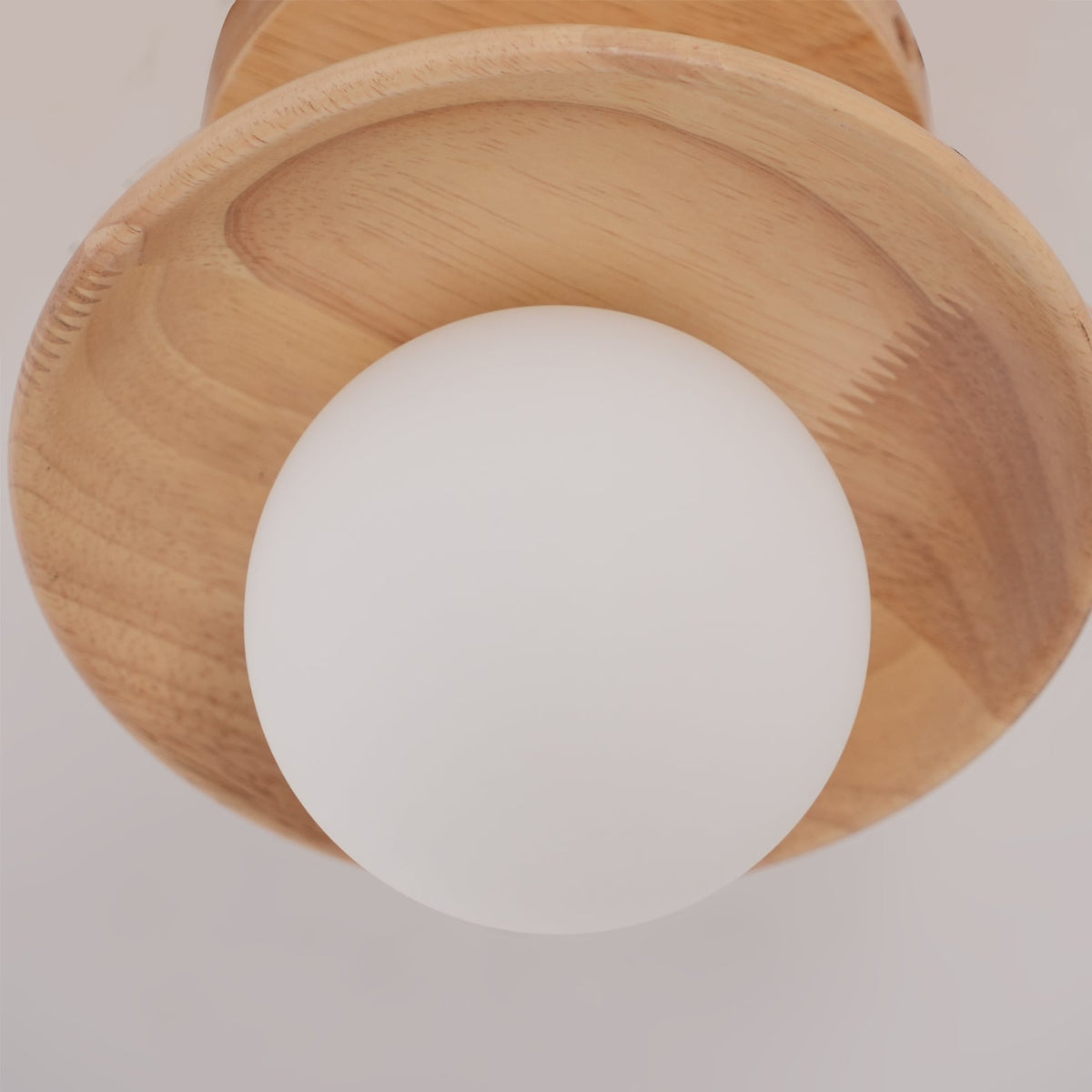 Plafon | Wood Flush Mount Ceiling Light, Low Profile Globe Light Fixture for Hallway and Entryway