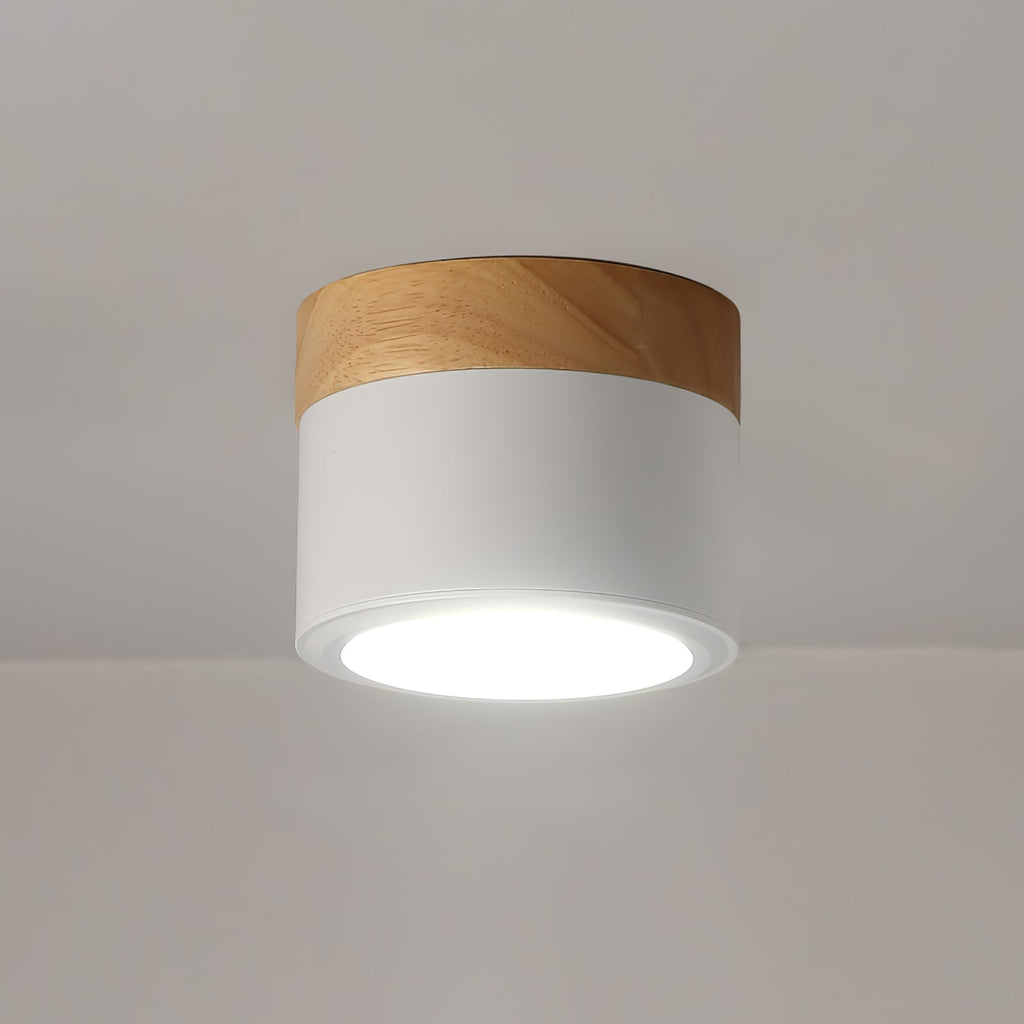 Plafonnier Spot | Wood LED Ceiling Spotlight, Surface Mount Downlight for Hallway, Closet and Living Room