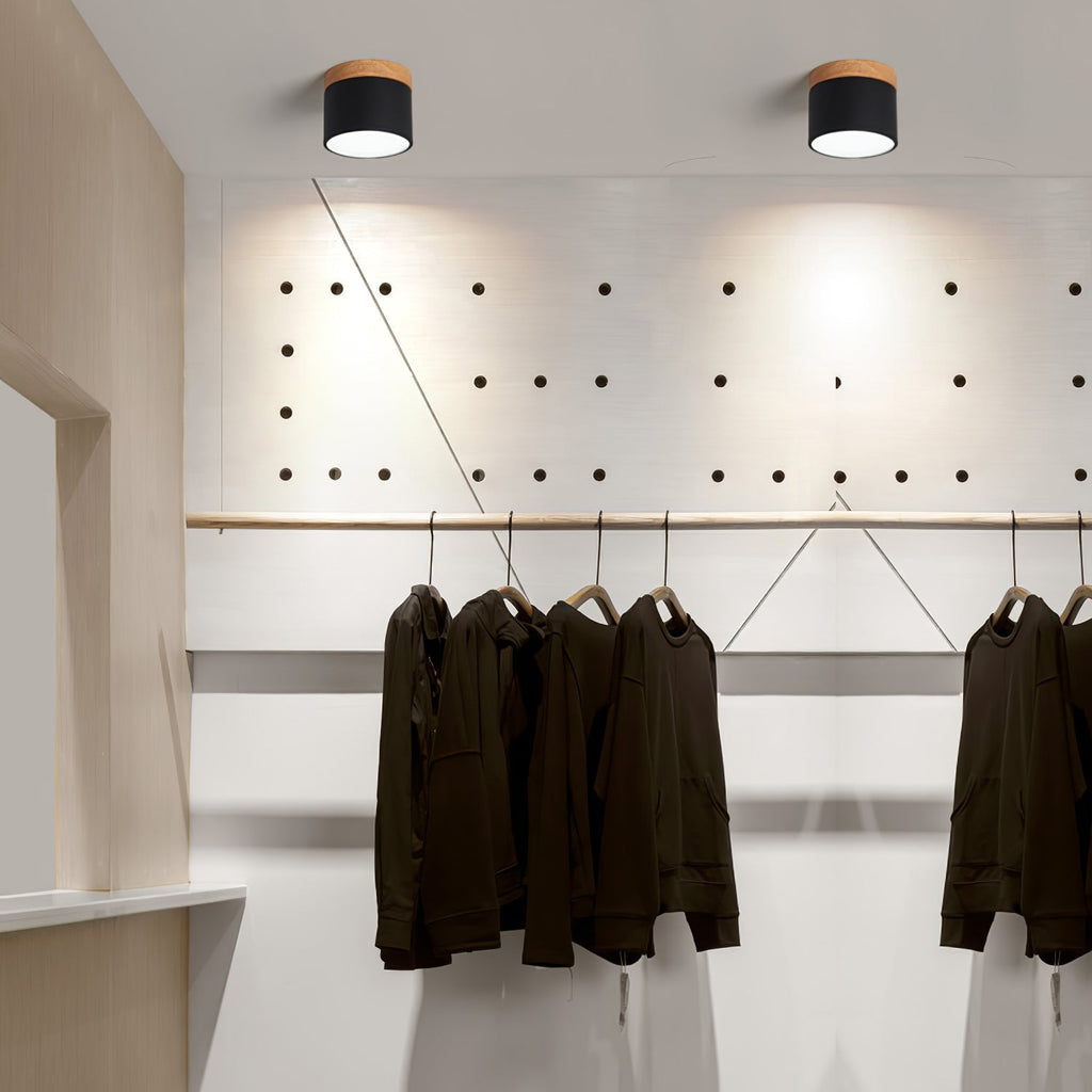 Plafonnier Spot | Wood LED Ceiling Spotlight, Surface Mount Downlight for Hallway, Closet and Living Room