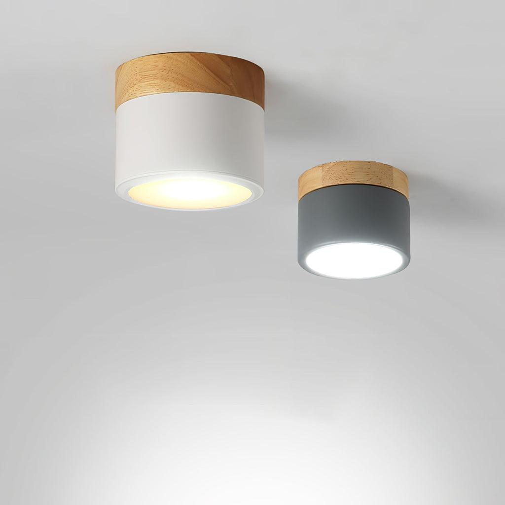 Plafonnier Spot | Wood LED Ceiling Spotlight, Surface Mount Downlight for Hallway, Closet and Living Room