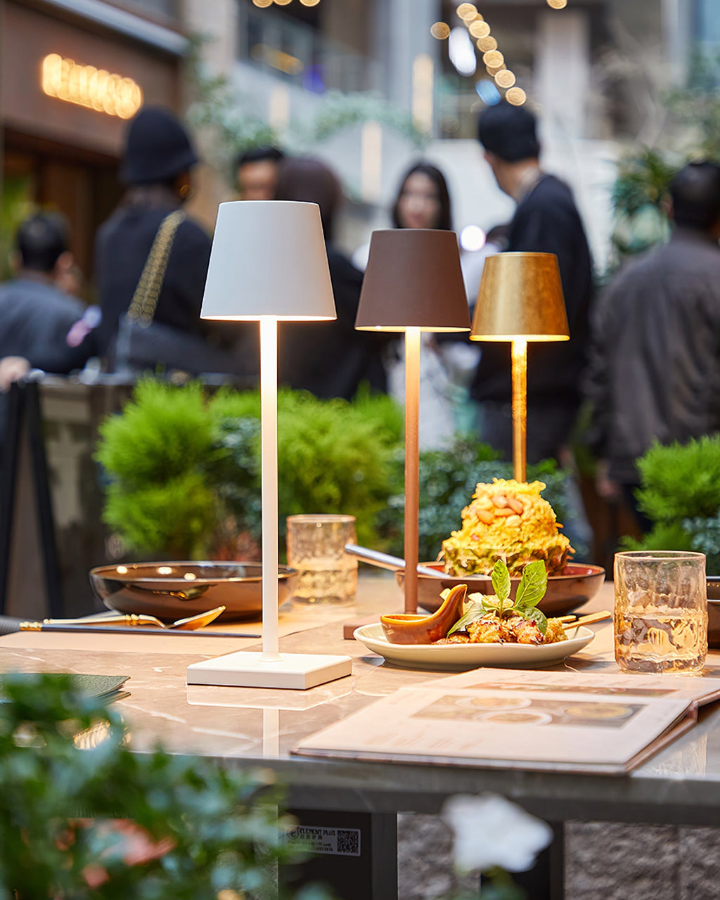 Doku | Cordless Rechargeable Table Lamp, Dimmable Battery LED Lamp for Dining Table and Patio