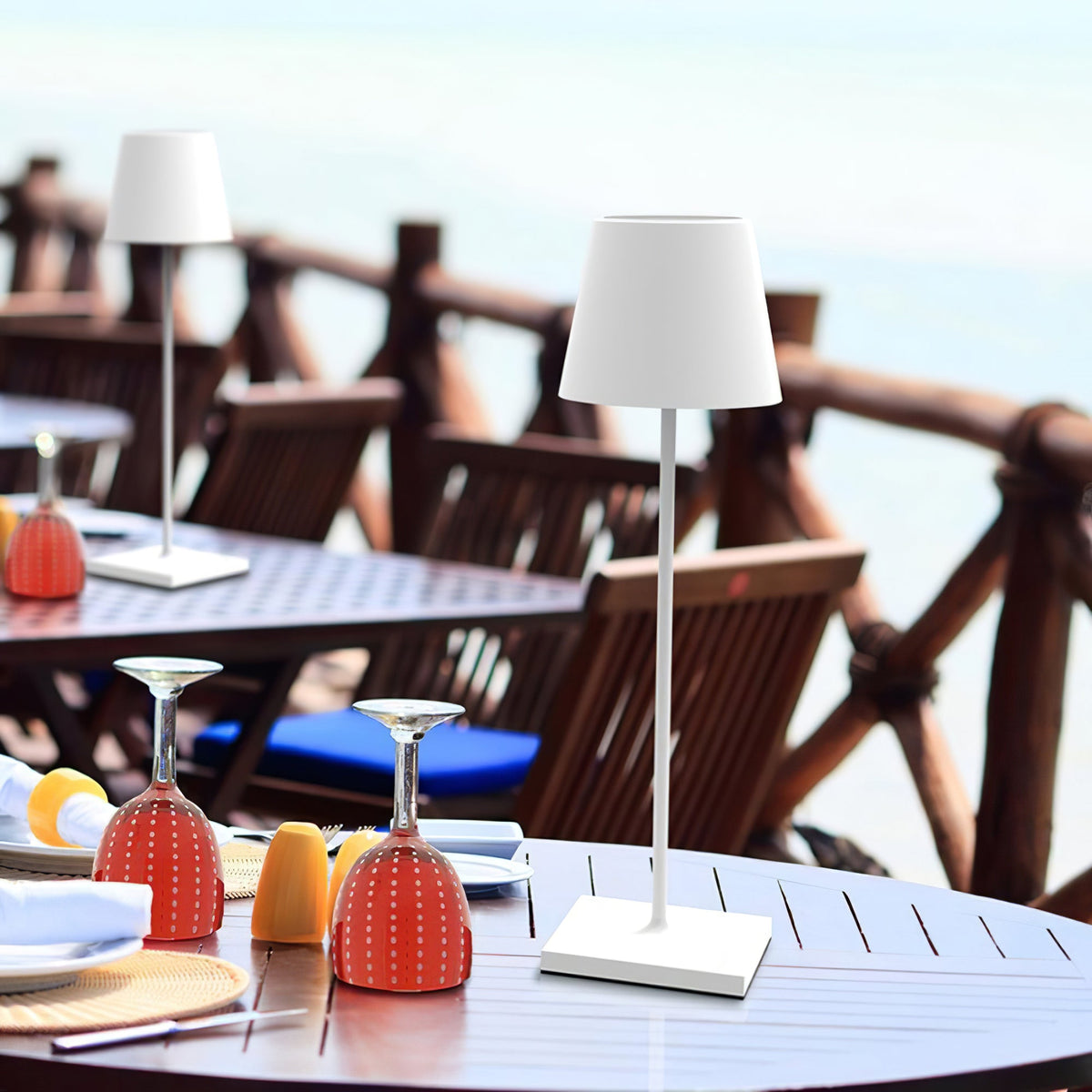Doku | Cordless Rechargeable Table Lamp, Dimmable Battery LED Lamp for Dining Table and Patio