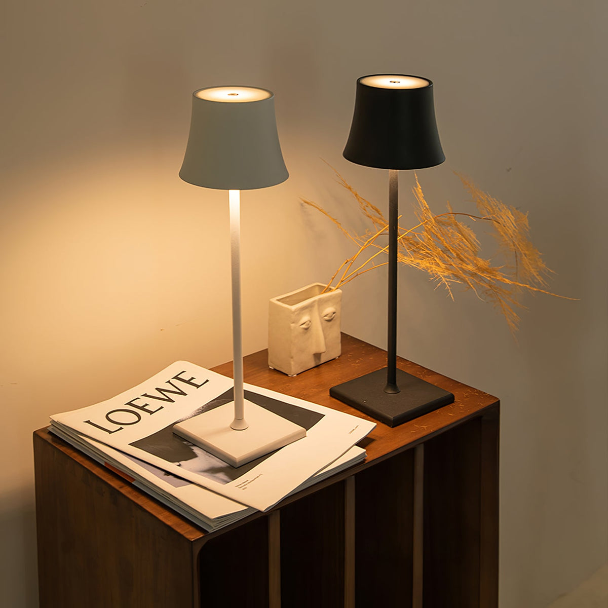 Doku | Cordless Rechargeable Table Lamp, Dimmable Battery LED Lamp for Dining Table and Patio
