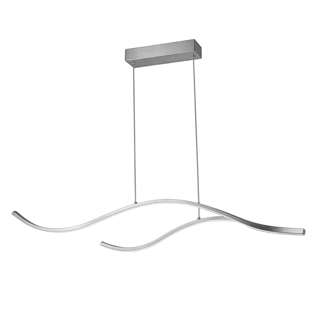 Ripple | Wavy LED Pendant Light, Modern Linear Chandelier for Kitchen Island, Dimmable Hanging Light Fixture