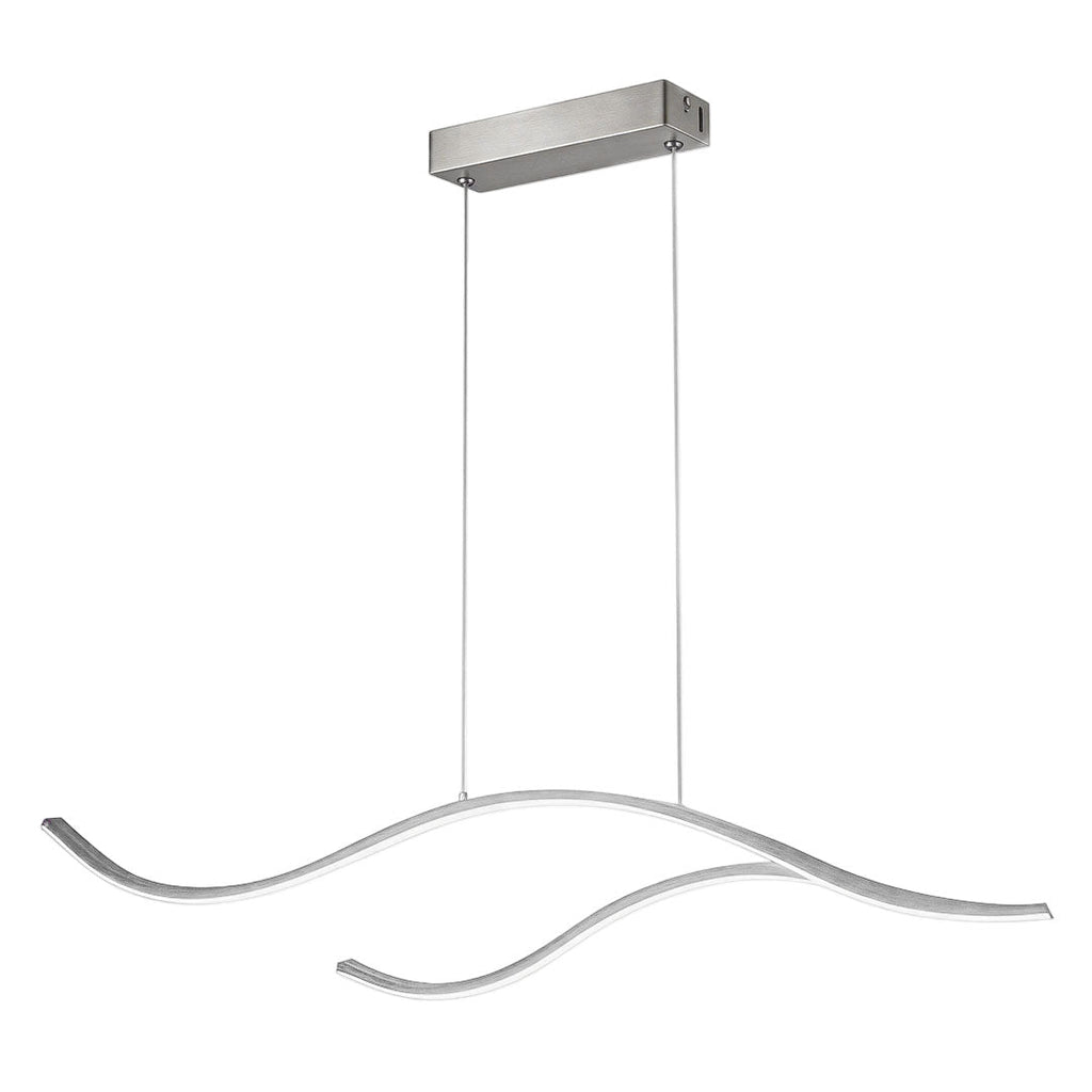 Ripple | Wavy LED Pendant Light, Modern Linear Chandelier for Kitchen Island, Dimmable Hanging Light Fixture