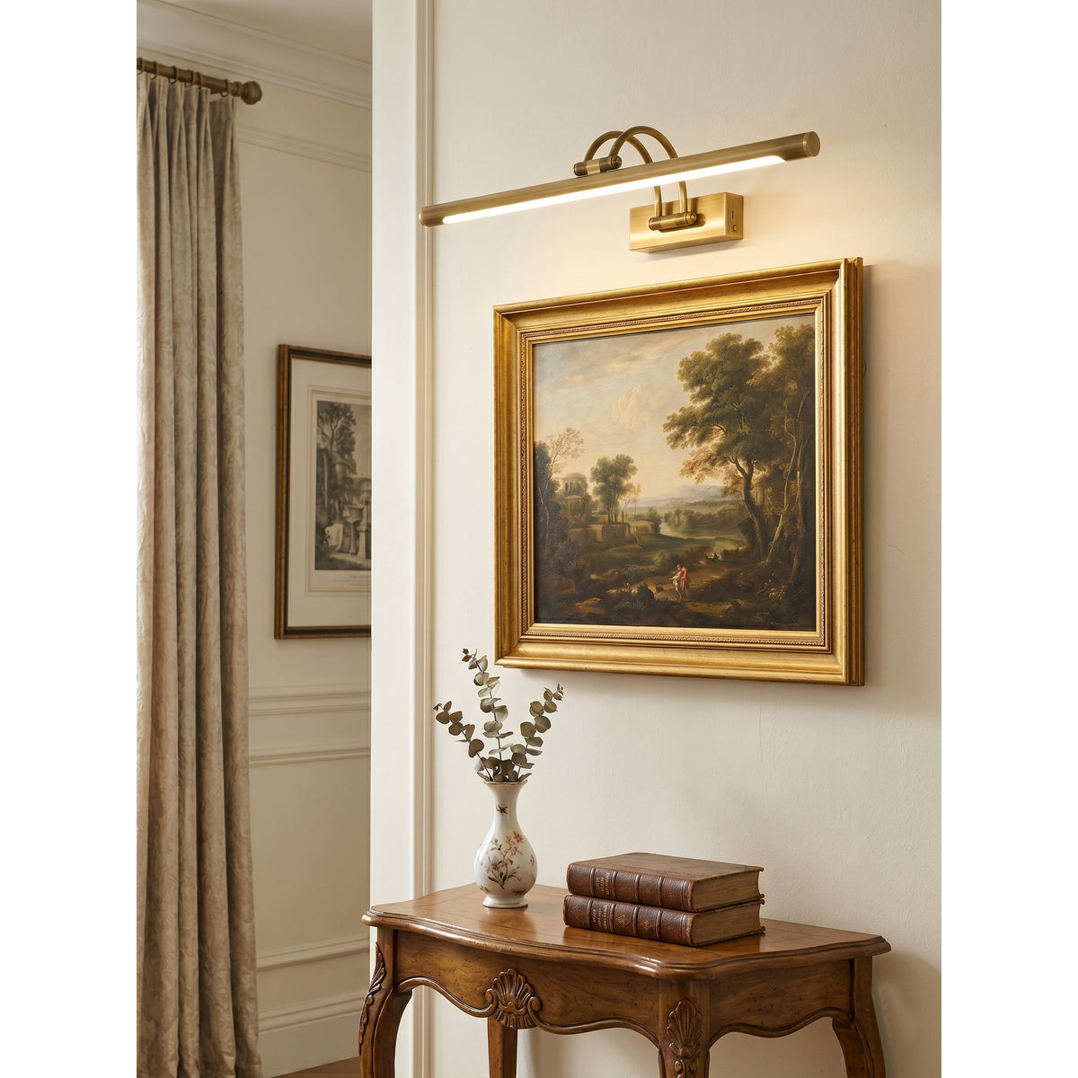 Easel | Rechargeable LED Picture Light with Remote, Brass