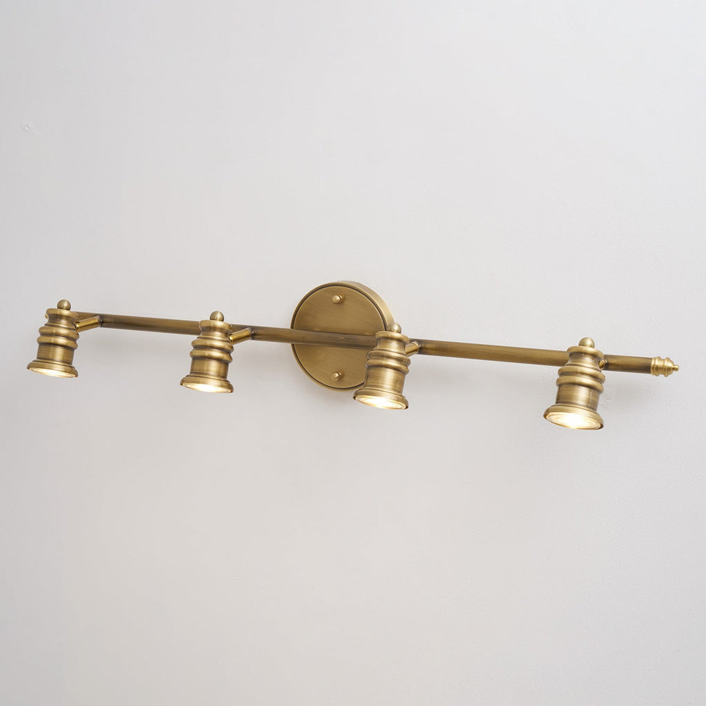 Beaumont | Brass Spotlight Vanity Light Bar, Adjustable Wall Light