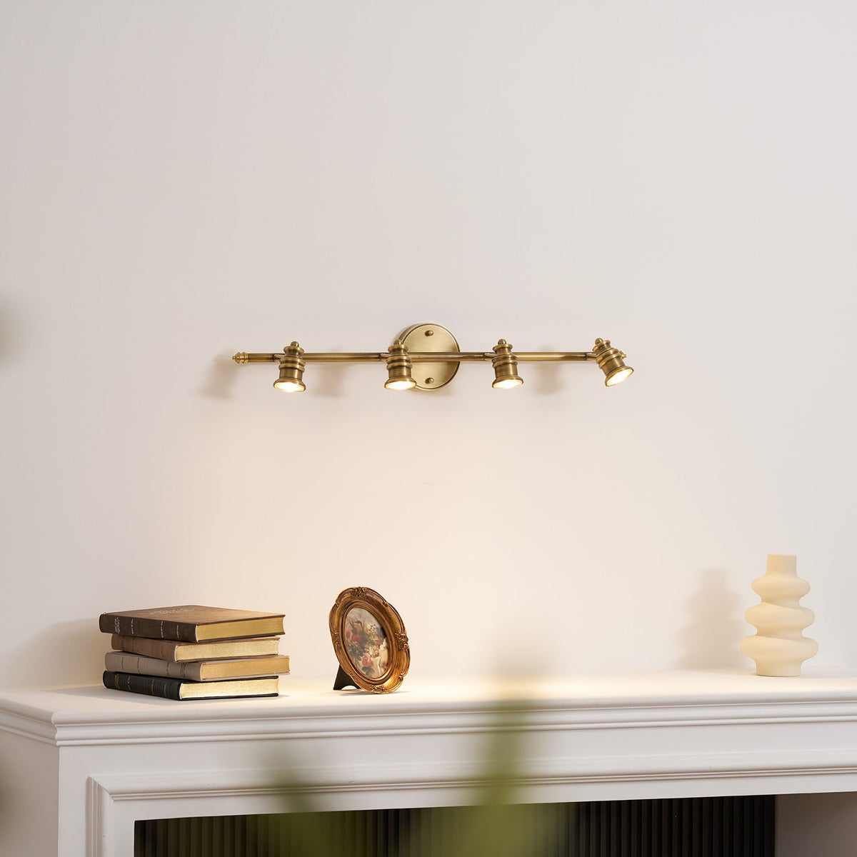 Beaumont | Brass Spotlight Vanity Light Bar, Adjustable Wall Light
