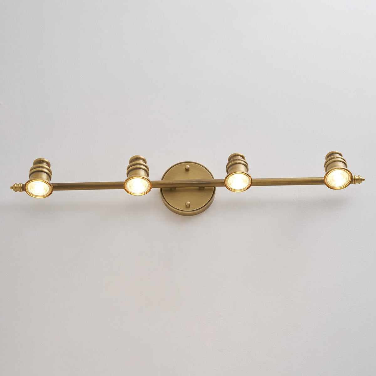 Beaumont | Brass Spotlight Vanity Light Bar, Adjustable Wall Light