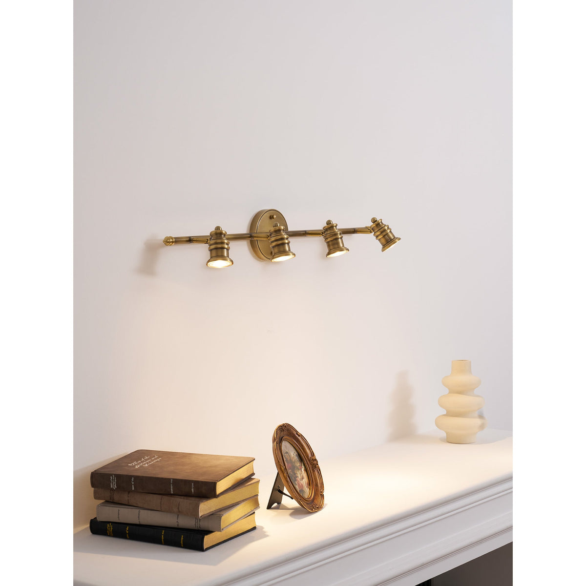 Beaumont | Brass Spotlight Vanity Light Bar, Adjustable Wall Light