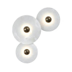 Lune | Alabaster Wall Sconce, Round Natural Stone Wall Light, Dimmable Flush Mount Cluster Light