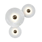 Lune | Alabaster Wall Sconce, Round Natural Stone Wall Light, Dimmable Flush Mount Cluster Light