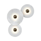 Lune | Alabaster Wall Sconce, Round Natural Stone Wall Light, Dimmable Flush Mount Cluster Light