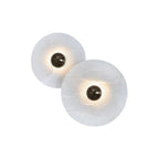 Lune | Alabaster Wall Sconce, Round Natural Stone Wall Light, Dimmable Flush Mount Cluster Light